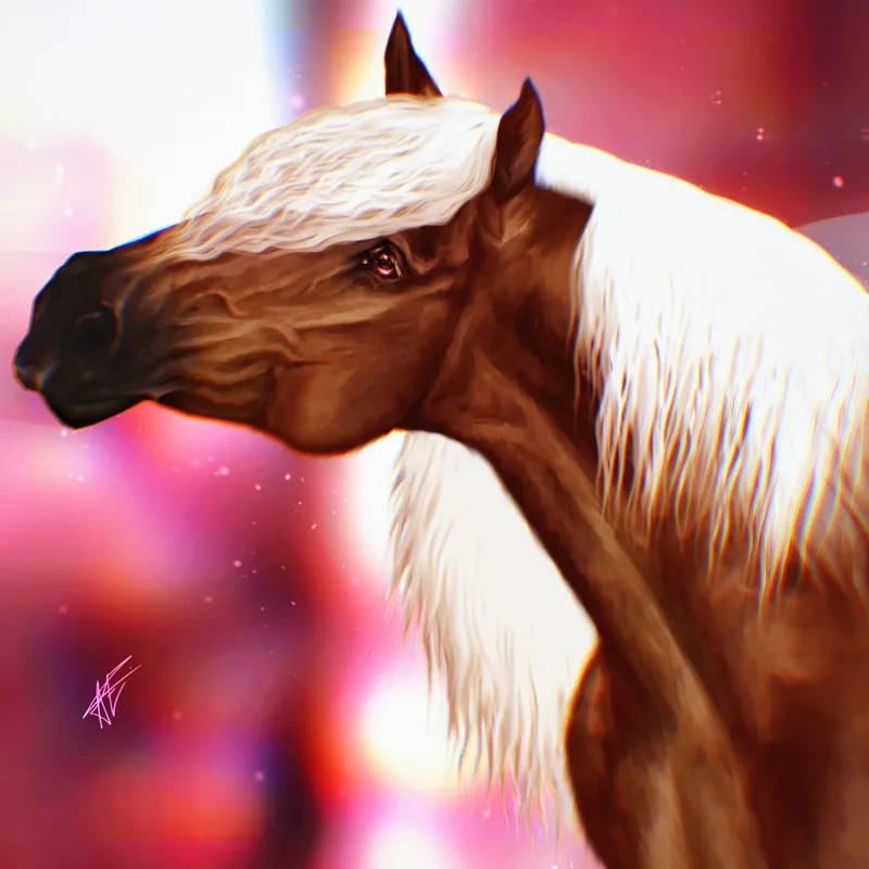 Palomino portrait in evening light